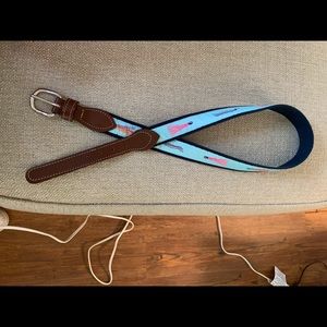 Men’s Fishing Lure Belt Sz 32-SOLID BRASS BUCKLE